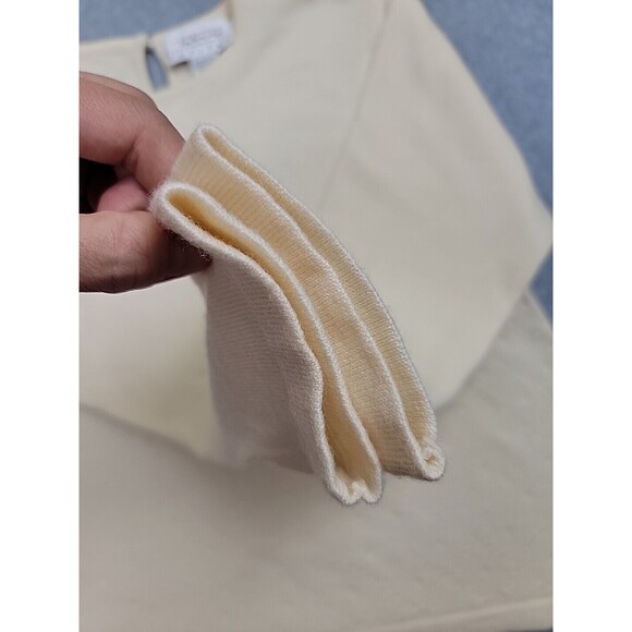 Vintage Talbots Pullover Sweater Womens Petite M Cream Beige Knit Wool Soft EUC - Picture 6 of 12